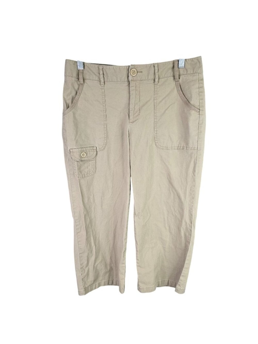 Womens Dockers Favorite Fit Beige Capri Pants Cotton Blend Stretch Size 6